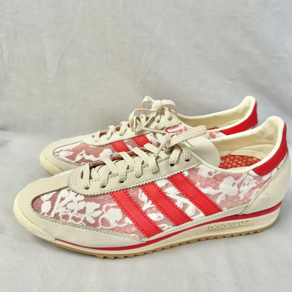 Adidas Liberty London SL 72 Floral Cream Better Scarlet Sneaker Womens 8.5 - Picture 8 of 16
